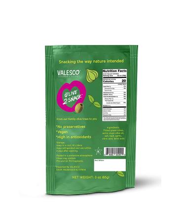 Valesco OLive 2 Snack Pitted Olives Variety Pack 6 Flavors 3 oz (12 Pouches) - Buy Online on GoSupps.com