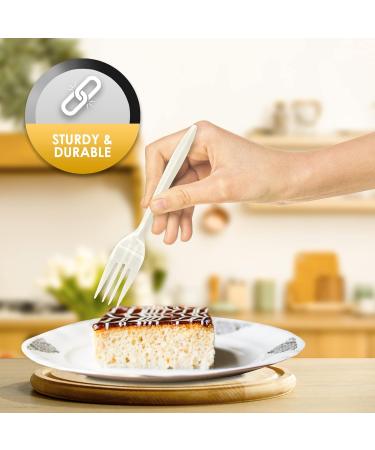 PAMI Medium Weight Disposable Plastic Forks 1000-Pack - Bulk White Silverware for Parties, Weddings, Catering - Sturdy Single-Use Forks - Buy Online on GoSupps.com