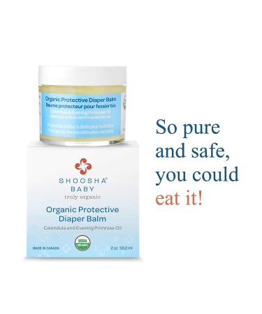 Shoosha Organic Diaper Balm - Baby Diaper Rash Cream for Sensitive Skin | Gluten-Free, Fragrance-Free, Hypoallergenic, 100% Biodegradable - Buy Online on GoSupps.com