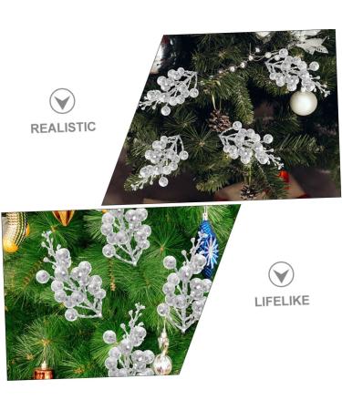 DECHOUS 20pcs Christmas Imitation Berries Christmas Decorations Wreath Flower Garland Tree Branches for Decoration Simulation Berries Branch Fake Berry Christmas Tree Foam Artificial Fruit Silver 19X5X5CM - Buy Online on GoSupps.com