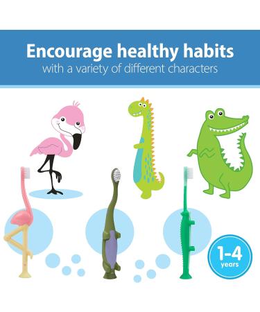 Dr. Brown's Pink Flamingo Toddler Toothbrush - Gentle and Fun Dental Care - Buy Online on GoSupps.com