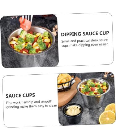 MAGICLULU 4pcs Stainless Steel Sauce Cup Salad Dressing Cruet Reusable Sauce Cups Stainless Steel Container Small Condiment Cups Stainless Steel Sauce Jug Sauce Bowl Pot Tomato Measuring Cup - Buy Online on GoSupps.com
