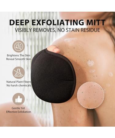 Exfoliating Body Scrubber Glove - 1 Pcs Korean Exfoliating Mitt Thickened Body Scrub Gloves Deep Exfoliating Mitt Body Exfoliator Glove Exfoliating Gloves for Shower (Black) - Buy Online on GoSupps.com