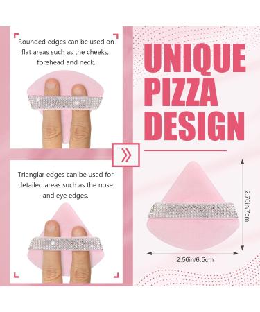 Giesiery 3 Pieces Powder Puff Set - Soft Triangle Velour Makeup Puffs for Loose & Mineral Powder Body Powder Wet Dry Blending - Perfect for Undereye - Peach Pink - Buy Online on GoSupps.com