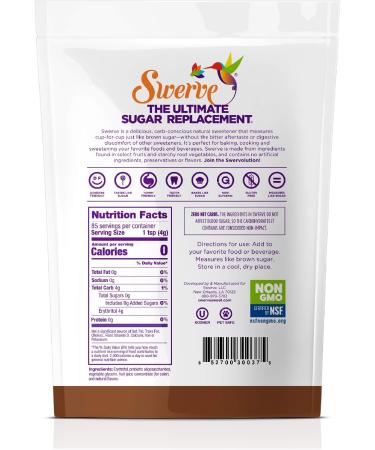 Swerve Sweets Brown Erythritol Sweetener 340 g Low Carb Non GMO Gluten Free Sugar Free - Buy Online on GoSupps.com