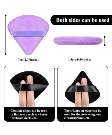 Powderary Tassel Triangle Makeup Puff - 12 Soft Body Face Sponges for Wet & Dry Mineral Powder Application - Black & Purple - Buy Online on GoSupps.com
