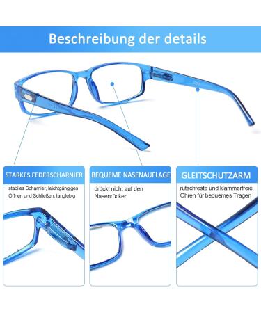Cojwis 6 Pack Blue Light Filter Reading Glasses for Men & Women - Anti-Glare PC Gaming Fashion Visual Aid - Mixed Colors & Magnification 1.25x - Buy Online on GoSupps.com