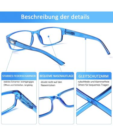 Cojwis 6 Pack Blue Light Filter Reading Glasses for Men & Women | Anti Blue Light PC Gaming Fashion Visual Aid - 6 Color Mix 2.25x - Buy Online on GoSupps.com