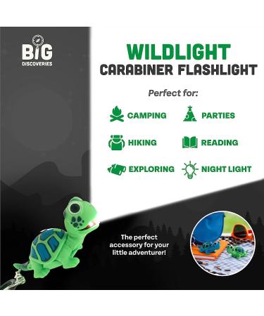 WildLight Animal Carabiner Flashlight - Mini Green Turtle Keychain Light for Kids, Nurses, Camping | Fun Wearable Accessory for Boys, Girls, Adults - Buy Online on GoSupps.com