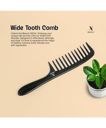 Nimxy Pink Wide Tooth Comb for Curls 3 Pcs - Curl Comb with Comfortable Handle for Detangling Medium to Long Wet and Wavy Hair - hairdressing & Styling Comb (3Pc Black Wide Tooth) - Buy Online on GoSupps.com