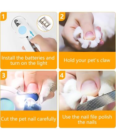 Ninonly Claw Scissors for Dogs & Cats | LED Nail Clippers with Protective Device | Nail Cutter & Files for Medium & Small Pets - Buy Online on GoSupps.com