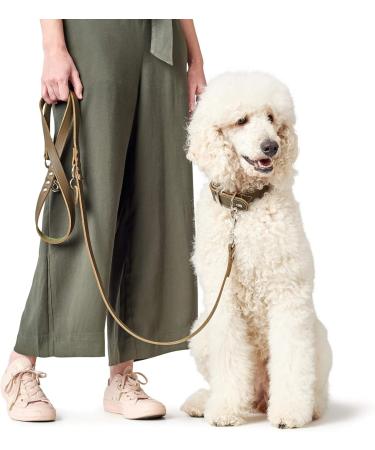 HUNTER Adjustable Olive Leather Dog Leash | Durable & Supple | 1.6 x 200 cm | International Shipping - Buy Online on GoSupps.com