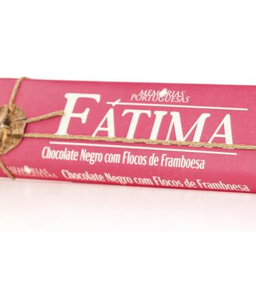 Dark chocolate bar with raspberries "F tima" - 300 g - Gluten-free chocolate - Chocolate bar raspberries and sugar - Smooth and creamy texture - Portuguese gourmet product - Buy Online on GoSupps.com