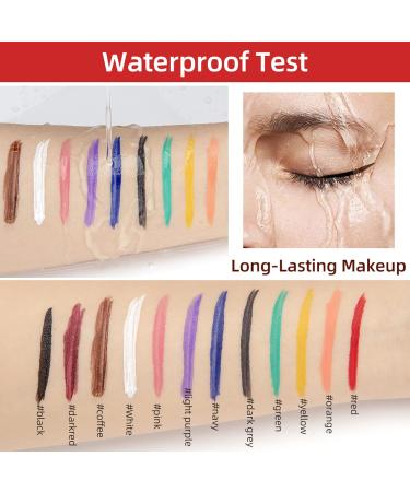 12 Colored Eyeliners Pen Set Waterproof Smudge-Proof Eye Shadow Pencil Liquid Eyeliner Makeup Set Long-Lasting High Pigmented Rainbow Eyeliner Pencils Kit Glitter Eye Liners for Women #5*12colour - Buy Online on GoSupps.com