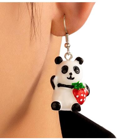 Feyley Bear Motif Earrings for Women & Girls | Cute Panda Trailer Style | Lightweight Cartoon Earrings - Buy Online on GoSupps.com
