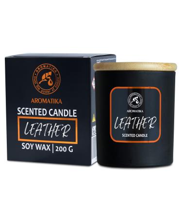 Scented Candle Leather 200g - Home Scented Candle - Aromatherapy Candle - Relax Scent - Air Freshener - Soy Wax Candle - Glass Candle Gift - Idea for Mother's Day - Birthday - Christmas