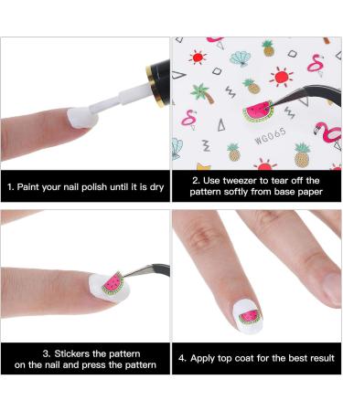 2800-Piece Mixed Summer Holiday Nail Art Stickers | 3D Flamingo, Cactus, Fruits, Leaves | Self-Adhesive Nail Decals with Tweezers - Buy Online on GoSupps.com
