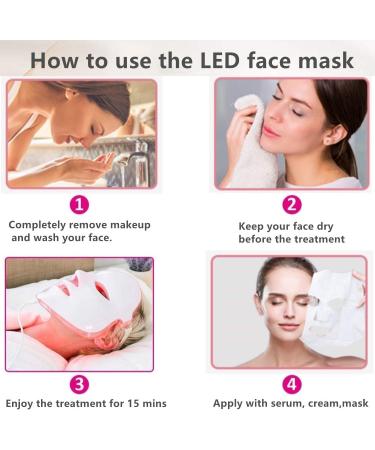 obqo Led Face Mask Photon Light Therapy 7 Color Skin Rejuvenation Facial Skin Care Treatment (white) - Buy Online on GoSupps.com