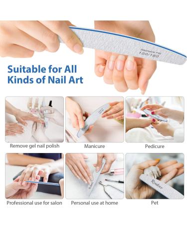 Realove Nail Files 100/180 Grit - Washable Double-Sided Nail Files for Acrylic and Natural Nails (10PCS) - Buy Online on GoSupps.com