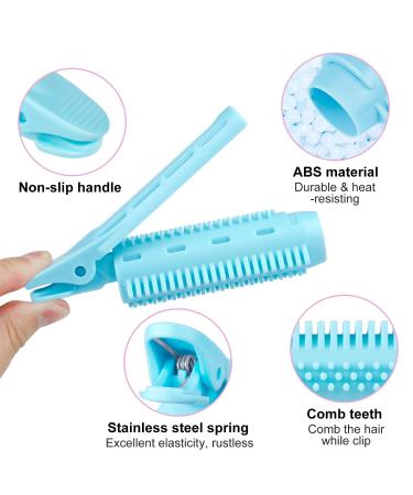 6pcs Volumizing Hair Root Clips with Roller Tools - Pink & Blue | Magicalmai Instant Hair Volume Clip for Women Girls - Thin Curly Hair Styling - Buy Online on GoSupps.com