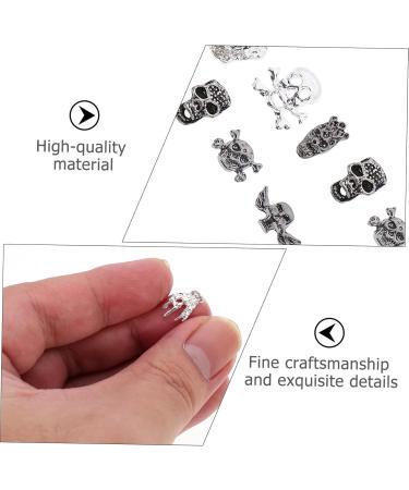 FRCOLOR 240 Pieces Nail Art Accessories Metal Halloween Nail Pendant DIY Halloween Nail Charm Ornament Nail Skull Pendant Manicure Decorate Set 3D - Buy Online on GoSupps.com