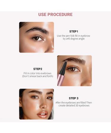 Eyebrow Pencil With 4 Fork Tip Easily Create Long-lasting Natural Eyebrow Makeup 3D Microblading Eyebrow Pencil Waterproof & Stain Resistance Eyebrow Pen (Black) - Buy Online on GoSupps.com