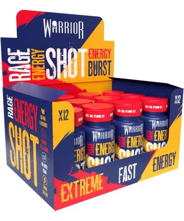 Warrior Rage Energy Shots Shot Drink - Energy - Pack of 12 - 60ml