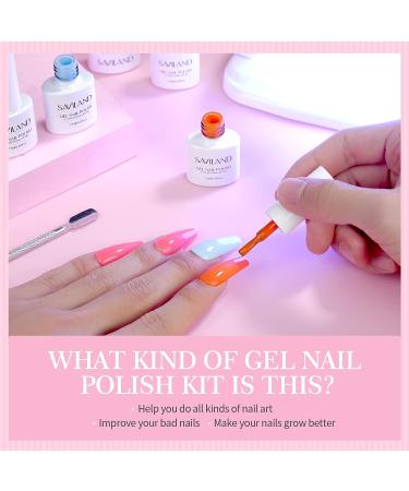 Saviland 76 PCS Gel Nail Polish Kit with 180W UV Light - 30 Colors Spring Summer Gel Polish Set for DIY Manicure with LED Lamp - Buy Online on GoSupps.com