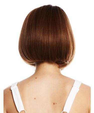 WIG ME UP SS132-12/24B/30AR - Short Bob Straight Wig with Curved Tips & Middle Parting - Brown Reddish Brown Blonde Streaked Ladies Wig for International Shipping - Buy Online on GoSupps.com