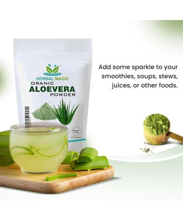 Organic Aloe Vera Powder - Premium Quality for Face, Hair, Smoothies & Baking - 100g - Buy Online on GoSupps.com