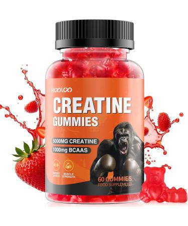 HOOLOO Creatine Gummies 5000mg - Strawberry - 60 Gummies