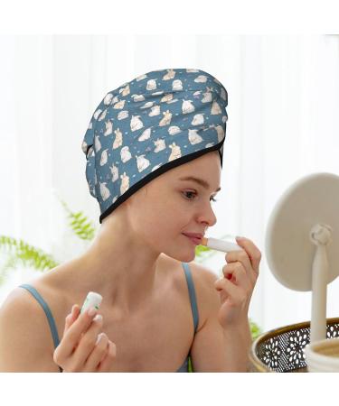 Hand Drawn Rabbit Microfiber Hair Towel | Soft Super Absorbent Quick Dry Wrap for Long Curly & Thick Hair - Perfect for Women - Buy Online on GoSupps.com