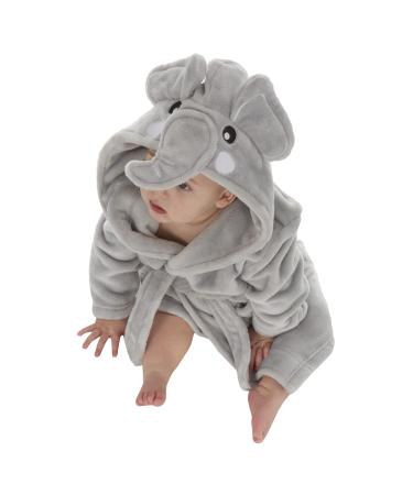 Metzuyan Baby Boys Girls Animals Robe 3D Duck Elephant Giraffe Design Dressing Gown Size 0-24 Months Elephant 18-24 Months