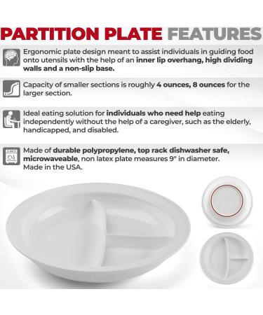 Providence Spillproof Partitioned Plate - 9 White - BPA-Free and Dishwasher Safe - Buy Online on GoSupps.com