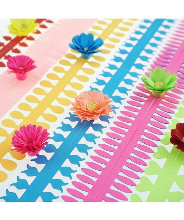Saktopdeco Colorful Quilling Paper Flowers Kit - 8 Different Petal Designs for DIY Handmade Art Crafts - 13.7 Inch - Buy Online on GoSupps.com