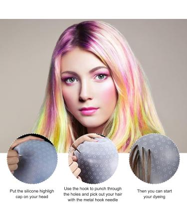 2PC Highlight Hood Caps with Pens & Holes - Reusable Hair Dye Brush for Salon & Home Use | White Hair Dye Accessories - Buy Online on GoSupps.com