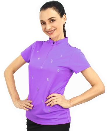 Savalino Women's Professional Bowling Shirt - Large Purple | Women's Bowling Jersey Top - Buy Online on GoSupps.com