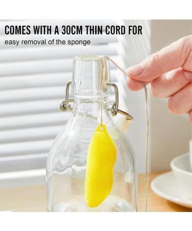 3PCS Beans Shaped Bottle Cleaning Sponge Reusable Bottle Cleaning Beans All-Around Magic Cleaning Beans for Small Mouth Water Bottles Baby Bottles Yellow - Buy Online on GoSupps.com