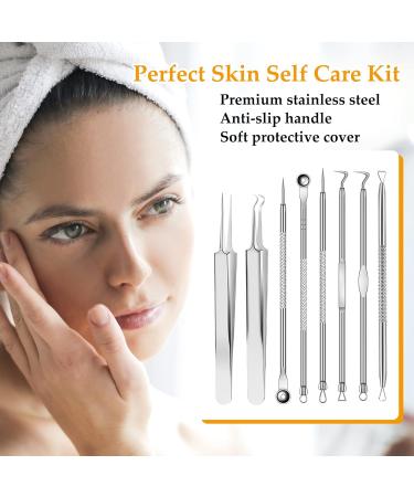 CiciIng Blackhead Remover Tool 9-in-1 Stainless Steel Pimple Extractor Set with Non-slip Handle Includes Pimple Patch for All Skin Types Silver - Buy Online on GoSupps.com