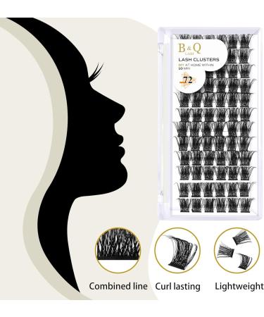 72 D Curl B&Q Lash Clusters | Natural DIY Eyelash Extensions | D-12mm B 07 - Buy Online on GoSupps.com