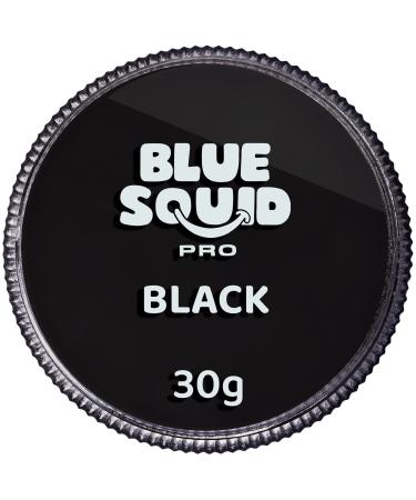 Blue Squid PRO Face Paint - Classic Black (30gm), Professional Water Based Single Cake Face & Body Paint Makeup Supplies for Adults Kids Halloween Facepaint SFX Water Activated Face Painting Non Toxic