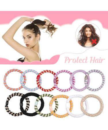12-Piece Elastic Hair Ties for Women & Girls | Stylish Ponytail Holders in Mixed Colors - Buy Online on GoSupps.com