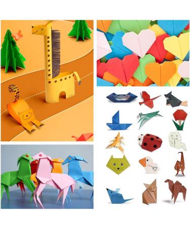 1000 Sheets Origami Paper Assorted Sizes - Double Sided Square Paper for Kids Crafts - Fold Cranes, Roses, Flowers, Rabbits, Airplanes, Hearts, Dinosaurs - 10 Colors - Buy Online on GoSupps.com