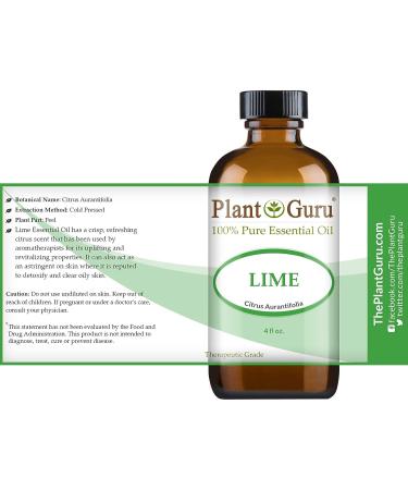 Lime Essential Oil 4 oz - 100% Pure Therapeutic Grade, Cold Pressed from Fresh Peel - Aromatherapy Diffuser, Relaxation, Natural Cleaner - Buy Online on GoSupps.com
