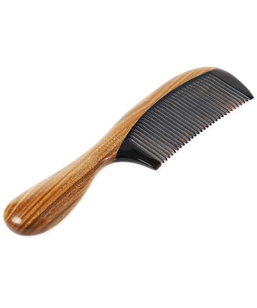 Onedor Handmade Natural Green Sandalwood & Buffalo Horn Hair Comb - Anti-Static Detangler for Smooth & Frizz-Free Hair - Buy Online on GoSupps.com