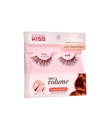 KISS True Volume False Eyelashes - Ritzy 14mm 100% Natural Hair Tapered End Contact Lens Friendly Easy Application Reusable Strip Lashes - Buy Online on GoSupps.com