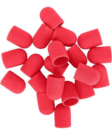 Nail Art Sanding Cap Set - Manicure Pedicure Tool for Home Salon (Red) - 16 x 25mm - Buy Online on GoSupps.com