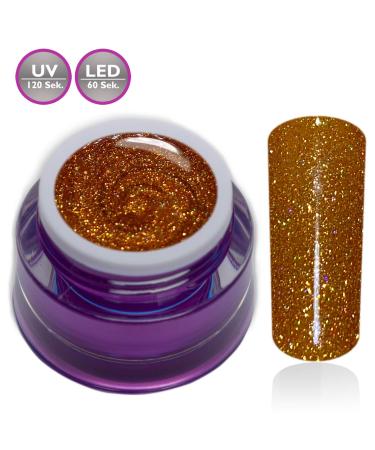 Premium Color Gel Glitter No. 167 - Gold Yellow Autumn UV Nail Gel | 5ml - 1 Pack for Stunning Nails - Buy Online on GoSupps.com