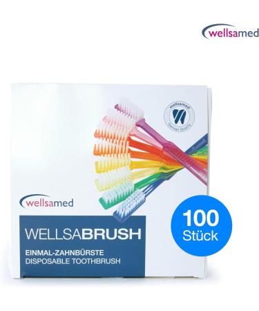 Wellsamed 100-Piece Wellsabrush Single Toothbrush Set - Travel Essentials Random Color Mix for Excursions - Buy Online on GoSupps.com