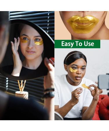 Jancosta 10 Pairs Collagen Eye Mask and 10 Pcs Collagen Lip Mask Anti Aging Eye and Lip Mask Collagen Crystal Mask Set (Gold) - Buy Online on GoSupps.com
